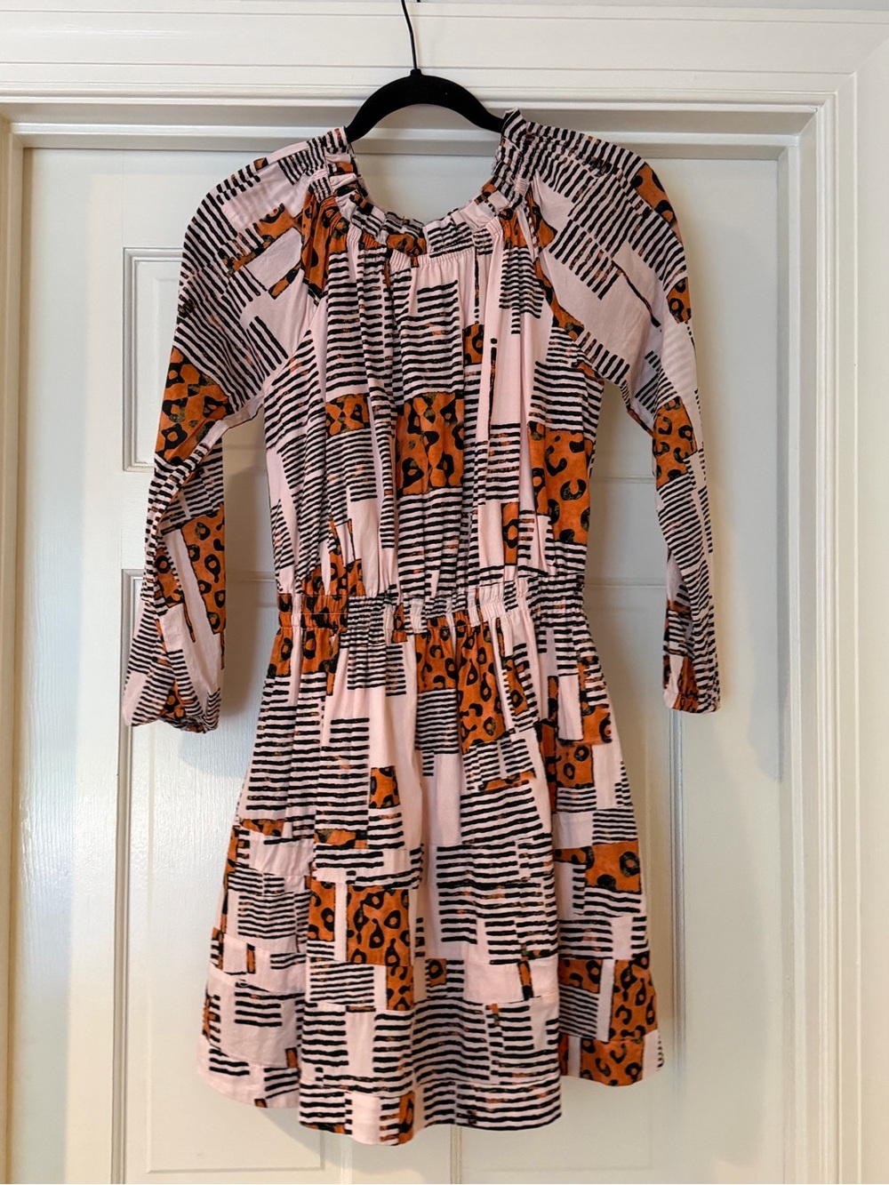 Buru Printed Long-Sleeve Mini Dress